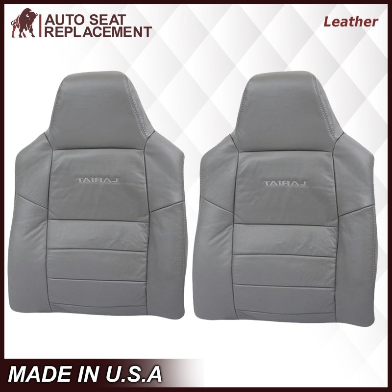 2003-2007 Ford F250/F350/F450/F550 Lariat Seat Cover in Flint Gray: Choose Leather or Vinyl- 2000 2001 2002 2003 2004 2005 2006- Leather- Vinyl- Seat Cover Replacement- Auto Seat Replacement