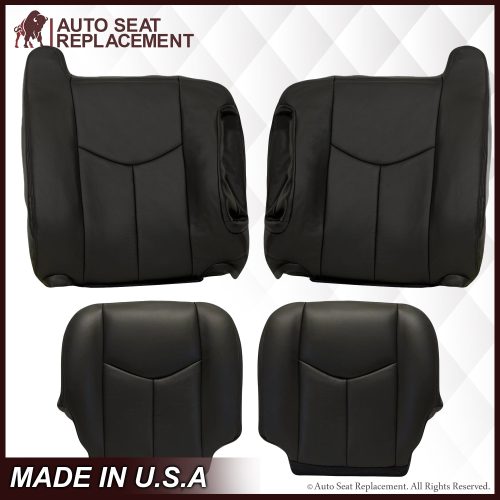 2003-2007 Chevy Silverado/Avalanche Seat Cover in Dark Gray: Choose Leather or Vinyl- 2000 2001 2002 2003 2004 2005 2006- Leather- Vinyl- Seat Cover Replacement- Auto Seat Replacement