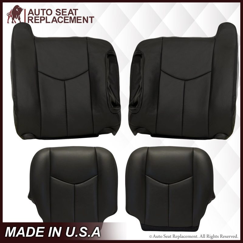 2003-2007 GMC Sierra Seat Cover in Dark Gray: Choose Leather or Vinyl- 2000 2001 2002 2003 2004 2005 2006- Leather- Vinyl- Seat Cover Replacement- Auto Seat Replacement