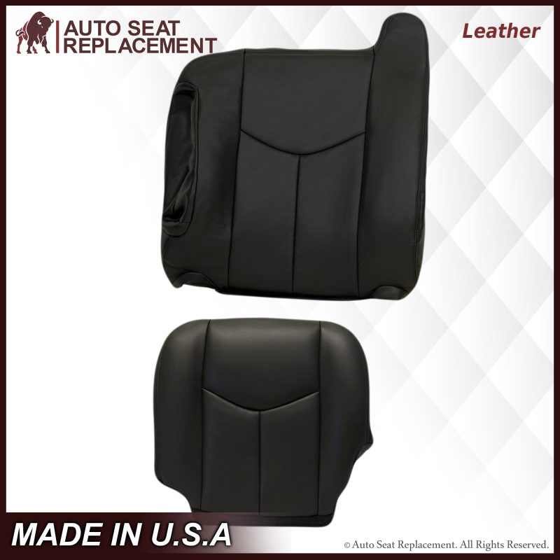 2003-2007 GMC Sierra Seat Cover in Dark Gray: Choose Leather or Vinyl- 2000 2001 2002 2003 2004 2005 2006- Leather- Vinyl- Seat Cover Replacement- Auto Seat Replacement