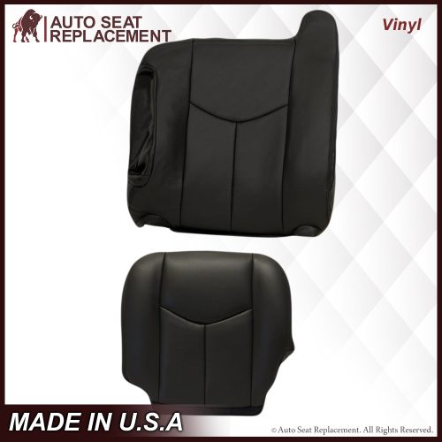 2003-2007 Chevy Silverado/Avalanche Seat Cover in Dark Gray: Choose Leather or Vinyl- 2000 2001 2002 2003 2004 2005 2006- Leather- Vinyl- Seat Cover Replacement- Auto Seat Replacement