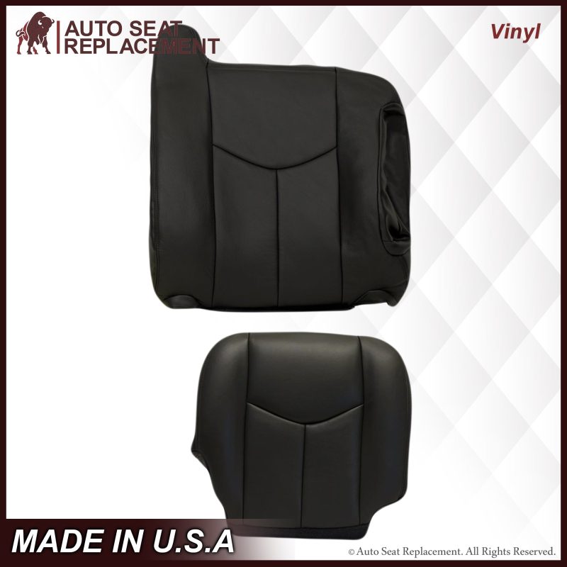 2003-2007 GMC Sierra Seat Cover in Dark Gray: Choose Leather or Vinyl- 2000 2001 2002 2003 2004 2005 2006- Leather- Vinyl- Seat Cover Replacement- Auto Seat Replacement