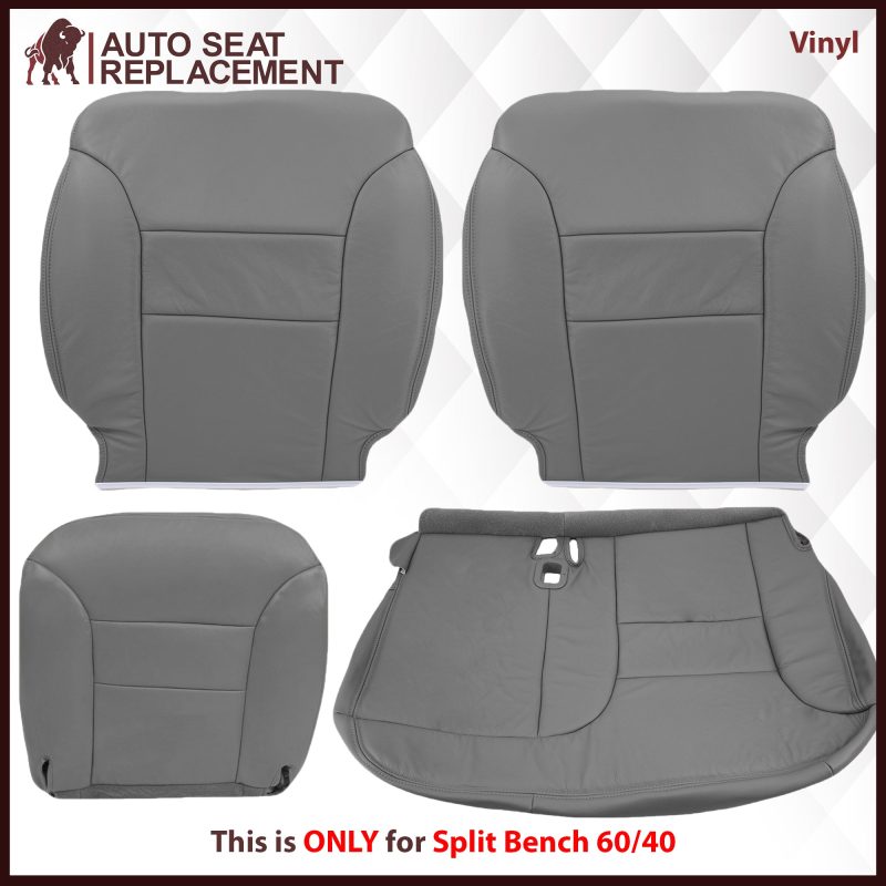 1995-1999 GMC Yukon/Sierra Seat Cover in Gray (60/40 Bench Bottoms): Choose your options- 2000 2001 2002 2003 2004 2005 2006- Leather- Vinyl- Seat Cover Replacement- Auto Seat Replacement