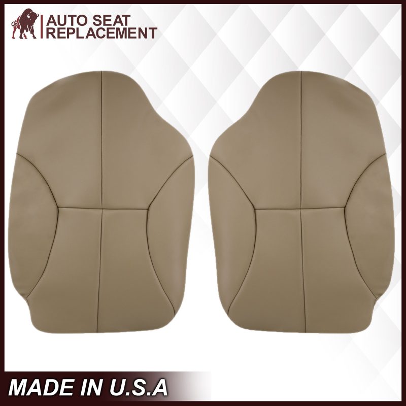 1998-2002 Dodge Ram 1500 2500 3500 (Backrest Without Logo) in Tan: Choose From Variation- 2000 2001 2002 2003 2004 2005 2006- Leather- Vinyl- Seat Cover Replacement- Auto Seat Replacement