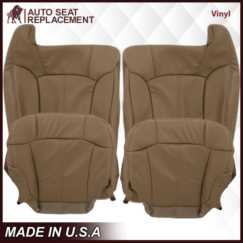 1999-2002 GMC Sierra SLT Seat Cover in Medium Dark Oak Tan (trim code 672 or 67i)- 2000 2001 2002 2003 2004 2005 2006- Leather- Vinyl- Seat Cover Replacement- Auto Seat Replacement