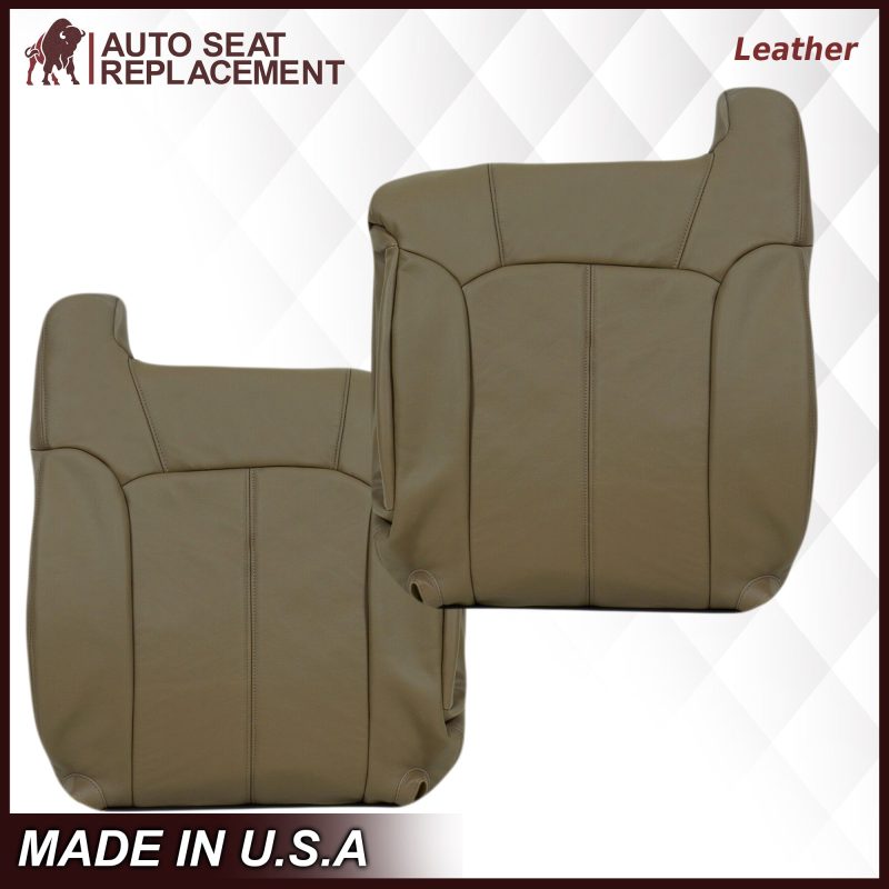 1999 2002 Chevy Silverado Driver Bottom Leather Seat Cover Medium Natural Tan l