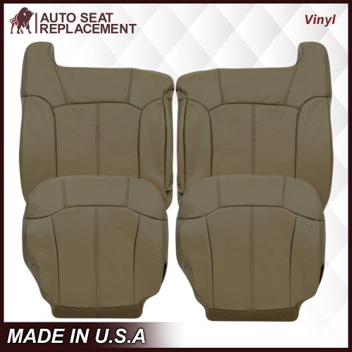 1999-2002 GMC Sierra Seat Cover in Tan: Choose From Variations- 2000 2001 2002 2003 2004 2005 2006- Leather- Vinyl- Seat Cover Replacement- Auto Seat Replacement