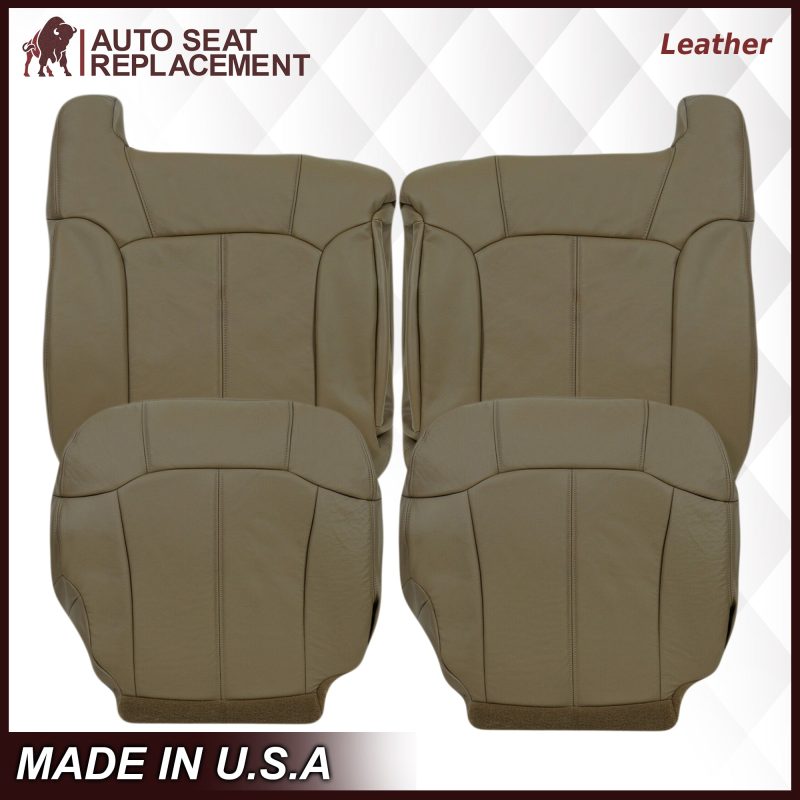 1999-2002 Chevy Silverado Seat Cover in Medium Neutral Tan: Choose From Variations- 2000 2001 2002 2003 2004 2005 2006- Leather- Vinyl- Seat Cover Replacement- Auto Seat Replacement