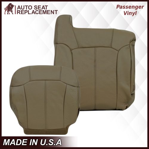 1999-2002 GMC Sierra Seat Cover in Tan: Choose From Variations- 2000 2001 2002 2003 2004 2005 2006- Leather- Vinyl- Seat Cover Replacement- Auto Seat Replacement