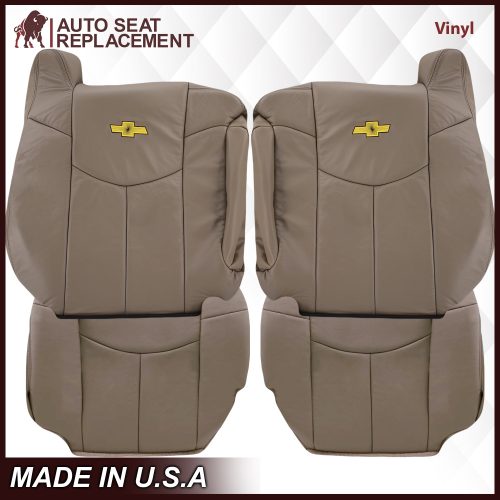 2002 Chevy Avalanche Seat Cover in Medium Neutral Tan: Choose From Variations- 2000 2001 2002 2003 2004 2005 2006- Leather- Vinyl- Seat Cover Replacement- Auto Seat Replacement