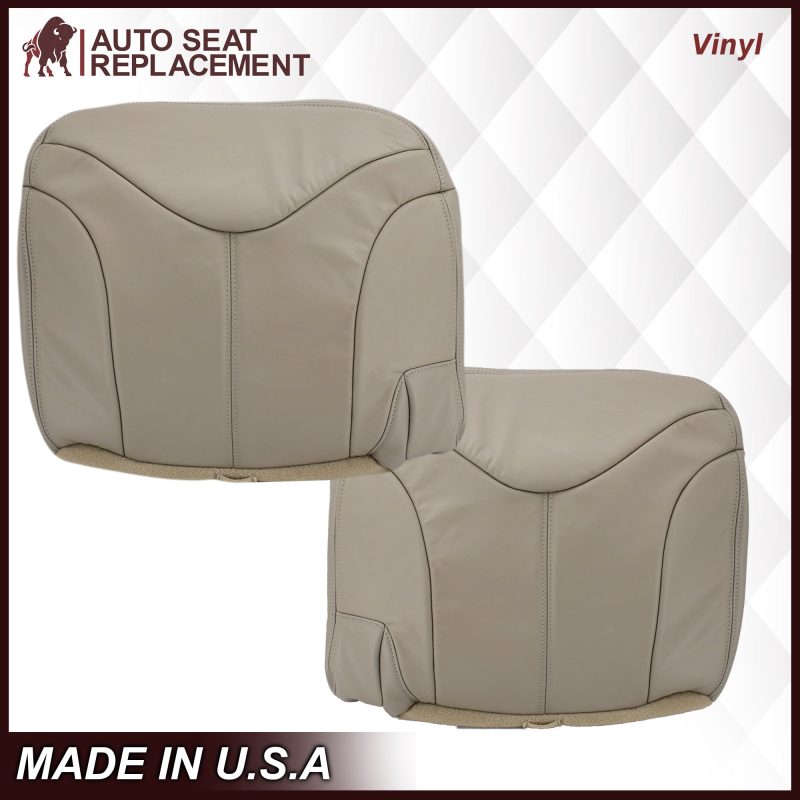 2000-2002 GMC Yukon XL 2nd Row Captain Seat 50/50 Seat Cover in Shale Tan: Choose From Variation- 2000 2001 2002 2003 2004 2005 2006- Leather- Vinyl- Seat Cover Replacement- Auto Seat Replacement