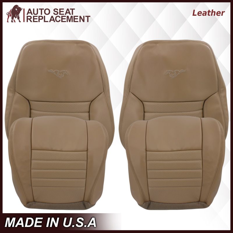 1999-2004 Ford Mustang GT Convertible in Medium Parchment Tan: Choose From Variation- 2000 2001 2002 2003 2004 2005 2006- Leather- Vinyl- Seat Cover Replacement- Auto Seat Replacement