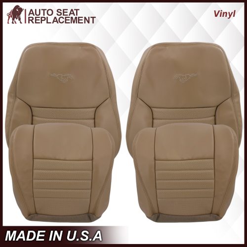 1999-2004 Ford Mustang GT Convertible in Medium Parchment Tan: Choose From Variation- 2000 2001 2002 2003 2004 2005 2006- Leather- Vinyl- Seat Cover Replacement- Auto Seat Replacement