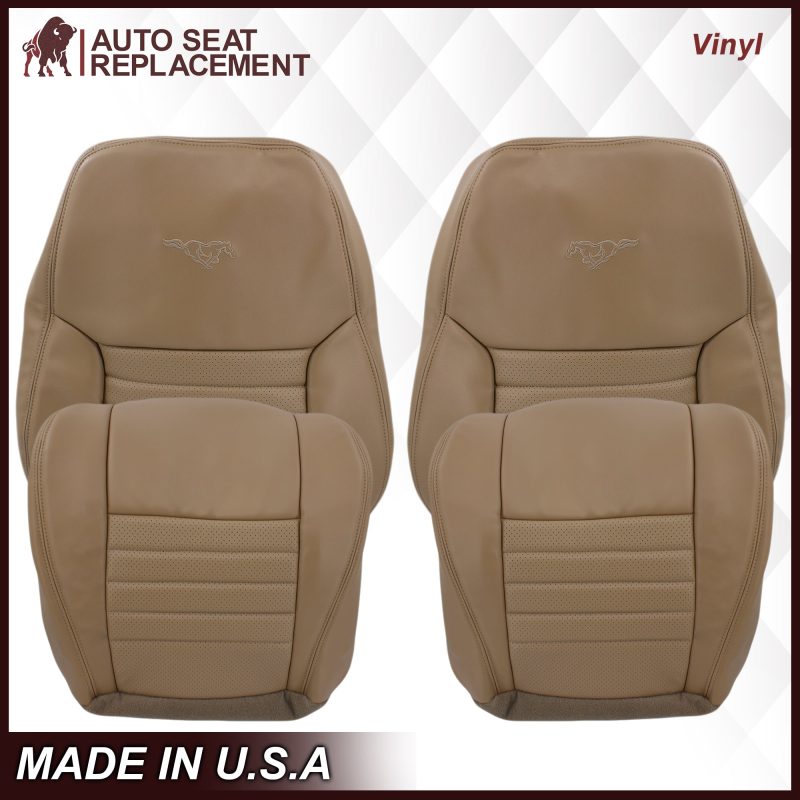 1999-2004 Ford Mustang GT Convertible in Medium Parchment Tan: Choose From Variation- 2000 2001 2002 2003 2004 2005 2006- Leather- Vinyl- Seat Cover Replacement- Auto Seat Replacement