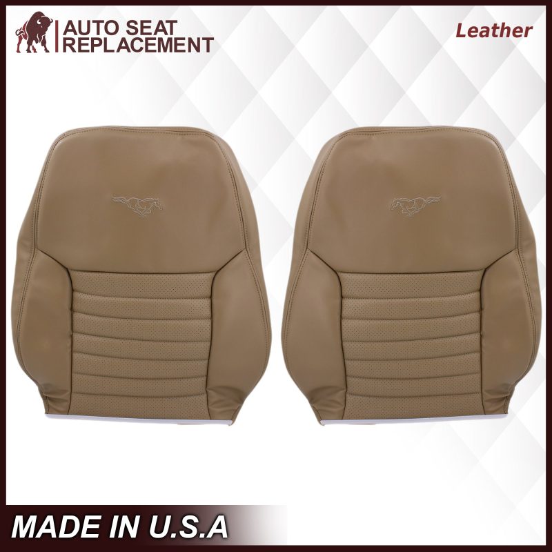 1999-2004 Ford Mustang GT Convertible in Medium Parchment Tan: Choose From Variation- 2000 2001 2002 2003 2004 2005 2006- Leather- Vinyl- Seat Cover Replacement- Auto Seat Replacement