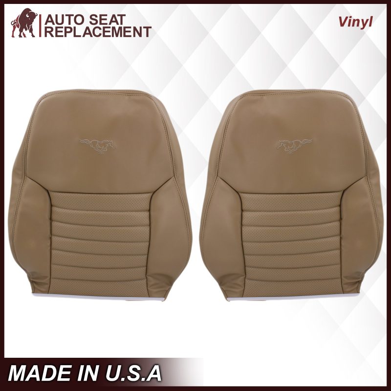 1999-2004 Ford Mustang GT Convertible in Medium Parchment Tan: Choose From Variation- 2000 2001 2002 2003 2004 2005 2006- Leather- Vinyl- Seat Cover Replacement- Auto Seat Replacement