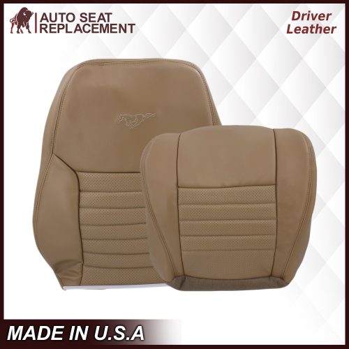 1999-2004 Ford Mustang GT Convertible in Medium Parchment Tan: Choose From Variation- 2000 2001 2002 2003 2004 2005 2006- Leather- Vinyl- Seat Cover Replacement- Auto Seat Replacement