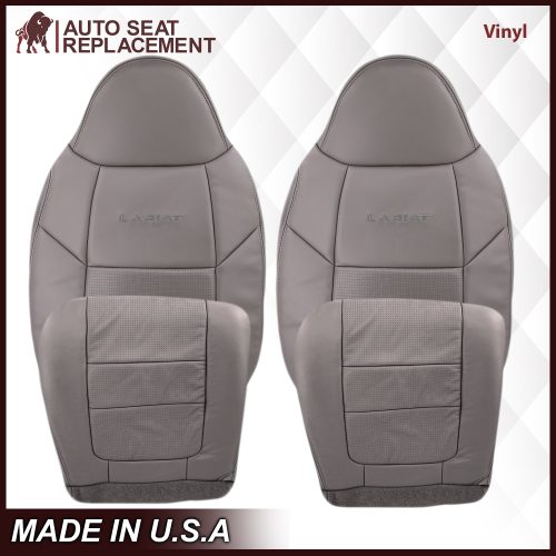 2001 Ford F250 F350 Lariat Perforated Seat Cover in Gray: Choose Leather or Vinyl- 2000 2001 2002 2003 2004 2005 2006- Leather- Vinyl- Seat Cover Replacement- Auto Seat Replacement