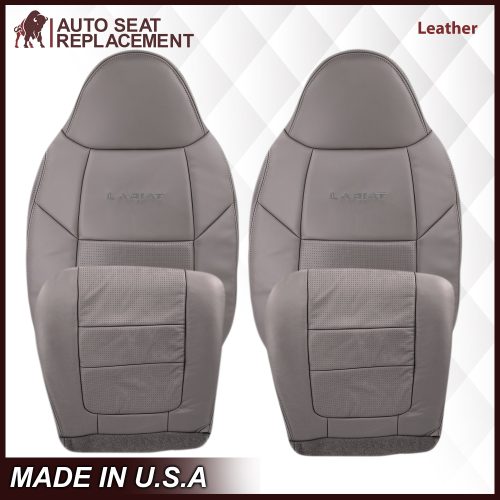 2001 Ford F250 F350 Lariat Perforated Seat Cover in Gray: Choose Leather or Vinyl- 2000 2001 2002 2003 2004 2005 2006- Leather- Vinyl- Seat Cover Replacement- Auto Seat Replacement