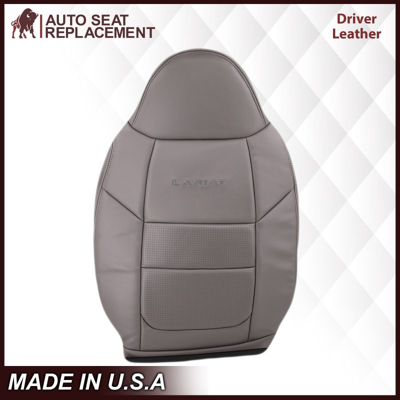 2001 Ford F250 F350 Lariat Perforated Seat Cover in Gray: Choose Leather or Vinyl- 2000 2001 2002 2003 2004 2005 2006- Leather- Vinyl- Seat Cover Replacement- Auto Seat Replacement