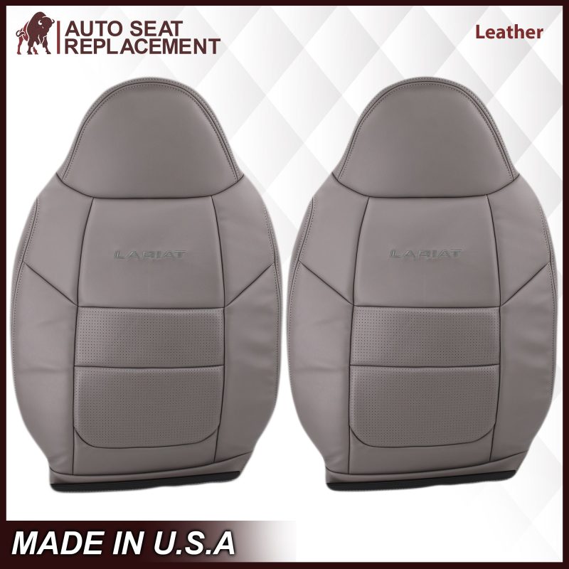 2001 Ford F250 F350 Lariat Perforated Seat Cover in Gray: Choose Leather or Vinyl- 2000 2001 2002 2003 2004 2005 2006- Leather- Vinyl- Seat Cover Replacement- Auto Seat Replacement