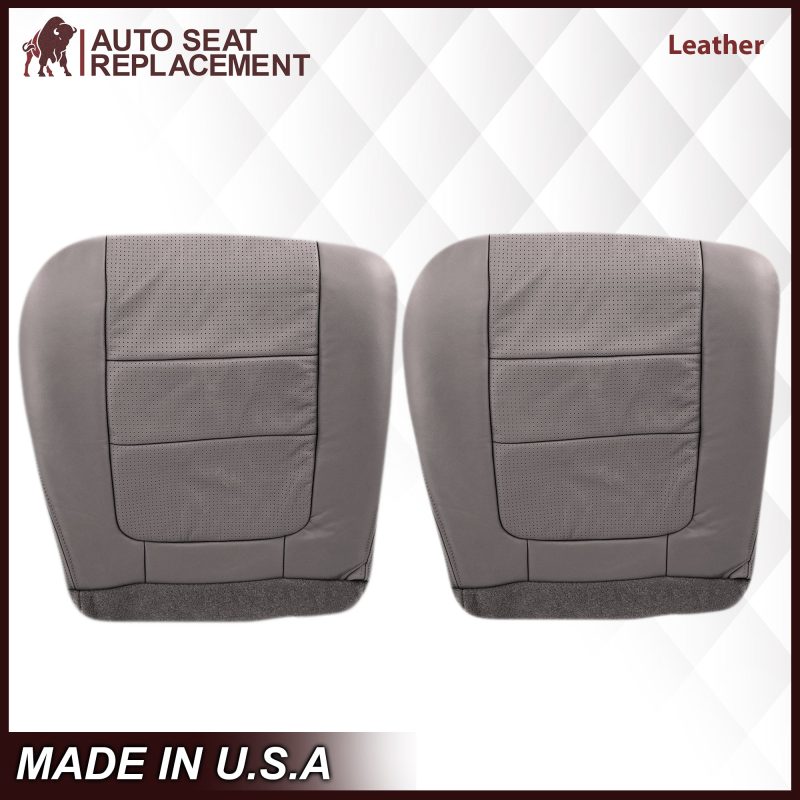 2001 Ford F250 F350 Lariat Perforated Seat Cover in Gray: Choose Leather or Vinyl- 2000 2001 2002 2003 2004 2005 2006- Leather- Vinyl- Seat Cover Replacement- Auto Seat Replacement