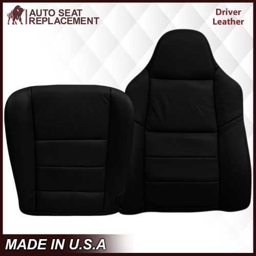 2002-2007 Ford F250/F350/F450/F550 Lariat Seat Cover in Black: Choose Leather or Vinyl- 2000 2001 2002 2003 2004 2005 2006- Leather- Vinyl- Seat Cover Replacement- Auto Seat Replacement