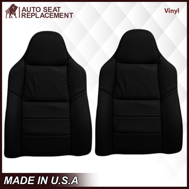 2002-2007 Ford F250/F350/F450/F550 Lariat Seat Cover in Black: Choose Leather or Vinyl- 2000 2001 2002 2003 2004 2005 2006- Leather- Vinyl- Seat Cover Replacement- Auto Seat Replacement