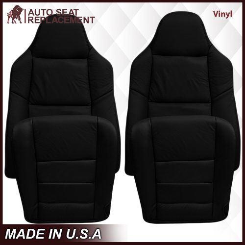 2002-2007 Ford F250/F350/F450/F550 Lariat Seat Cover in Black: Choose Leather or Vinyl- 2000 2001 2002 2003 2004 2005 2006- Leather- Vinyl- Seat Cover Replacement- Auto Seat Replacement