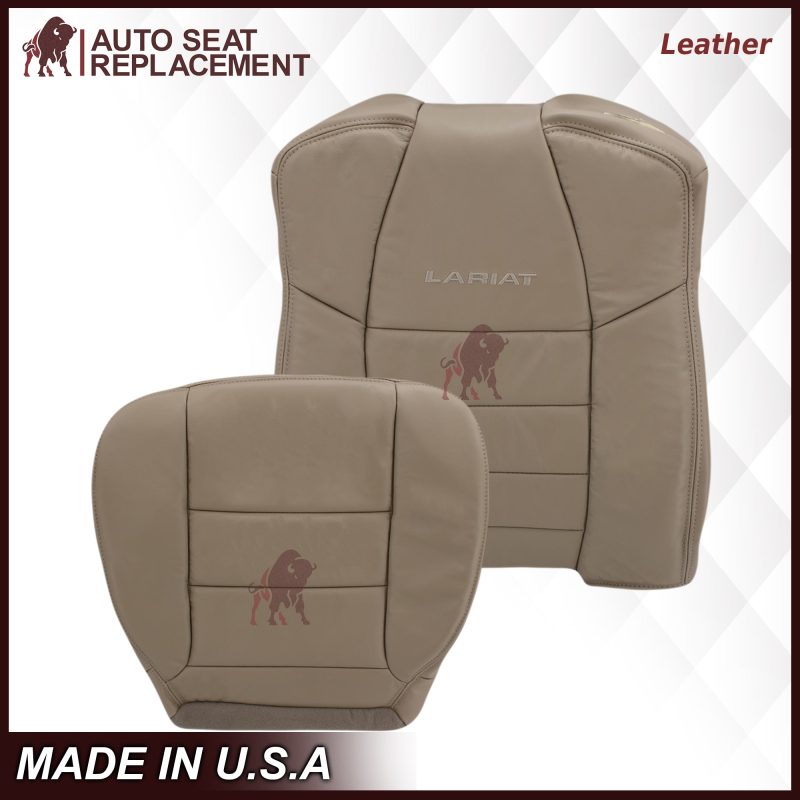 2002-2007 Ford F250/F350/F450/F550 Lariat Extended Cab Seat Cover in Tan: Choose Leather or Vinyl- 2000 2001 2002 2003 2004 2005 2006- Leather- Vinyl- Seat Cover Replacement- Auto Seat Replacement