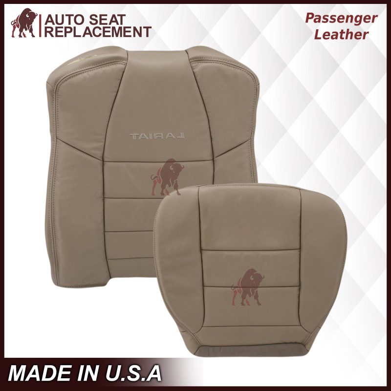 2002-2007 Ford F250/F350/F450/F550 Lariat Extended Cab Seat Cover in Tan: Choose Leather or Vinyl- 2000 2001 2002 2003 2004 2005 2006- Leather- Vinyl- Seat Cover Replacement- Auto Seat Replacement