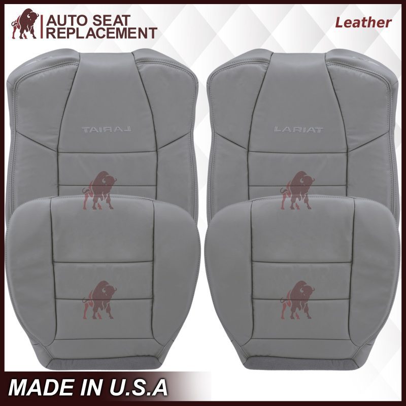 2002-2007 Ford F250/F350/F450/F550 Lariat Extended Cab Seat Cover in Flint Gray: Choose Leather or Vinyl- 2000 2001 2002 2003 2004 2005 2006- Leather- Vinyl- Seat Cover Replacement- Auto Seat Replacement