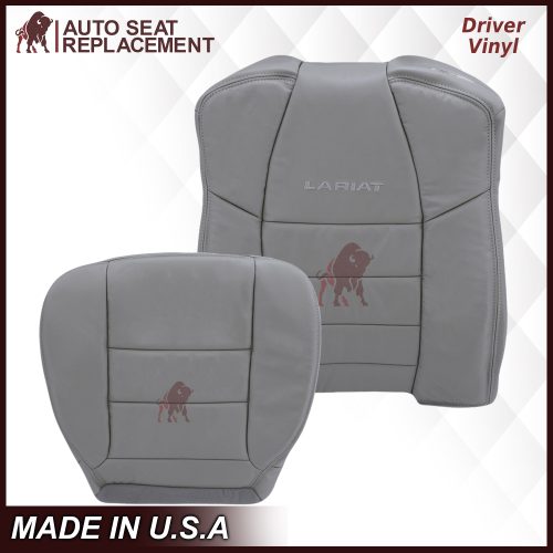 2002-2007 Ford F250/F350/F450/F550 Lariat Extended Cab Seat Cover in Flint Gray: Choose Leather or Vinyl- 2000 2001 2002 2003 2004 2005 2006- Leather- Vinyl- Seat Cover Replacement- Auto Seat Replacement