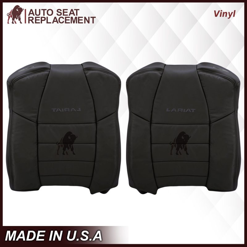 2002-2007 Ford F250/F350/F450/F550 Lariat Extended Cab Seat Cover in Black: Choose Leather or Vinyl- 2000 2001 2002 2003 2004 2005 2006- Leather- Vinyl- Seat Cover Replacement- Auto Seat Replacement