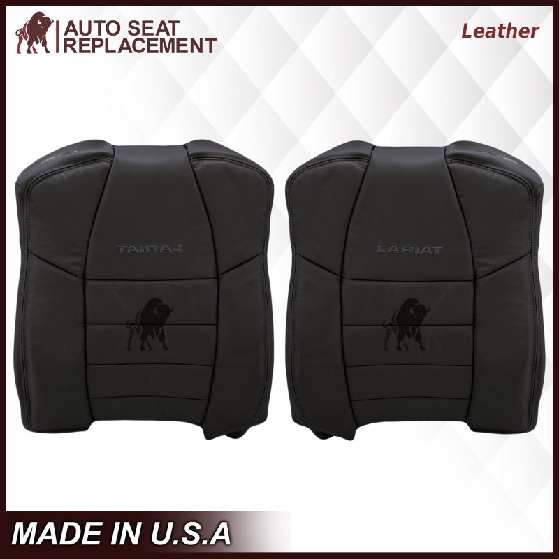 2002-2007 Ford F250/F350/F450/F550 Lariat Extended Cab Seat Cover in Black: Choose Leather or Vinyl- 2000 2001 2002 2003 2004 2005 2006- Leather- Vinyl- Seat Cover Replacement- Auto Seat Replacement