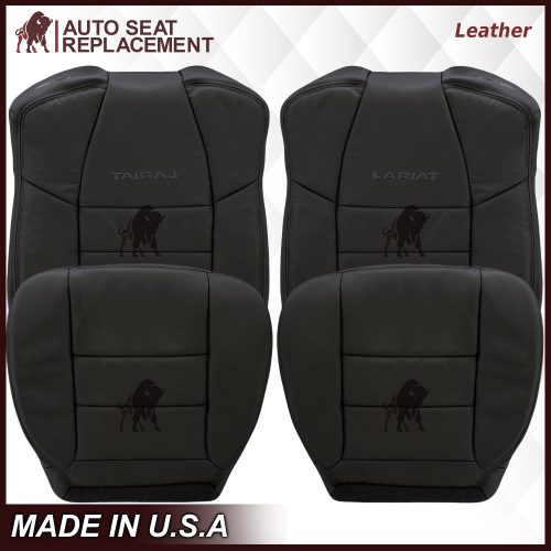 2002-2007 Ford F250/F350/F450/F550 Lariat Extended Cab Seat Cover in Black: Choose Leather or Vinyl- 2000 2001 2002 2003 2004 2005 2006- Leather- Vinyl- Seat Cover Replacement- Auto Seat Replacement