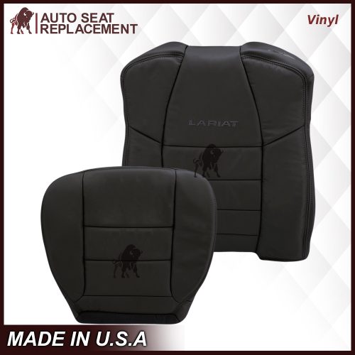 2002-2007 Ford F250/F350/F450/F550 Lariat Extended Cab Seat Cover in Black: Choose Leather or Vinyl- 2000 2001 2002 2003 2004 2005 2006- Leather- Vinyl- Seat Cover Replacement- Auto Seat Replacement