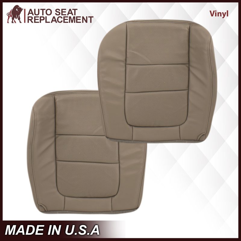 2001 Ford F250 F350 Lariat Perforated Seat Cover in Tan: Choose Leather or Vinyl- 2000 2001 2002 2003 2004 2005 2006- Leather- Vinyl- Seat Cover Replacement- Auto Seat Replacement