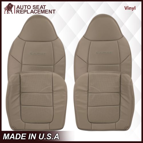 2001 Ford F250 F350 Lariat Perforated Seat Cover in Tan: Choose Leather or Vinyl- 2000 2001 2002 2003 2004 2005 2006- Leather- Vinyl- Seat Cover Replacement- Auto Seat Replacement