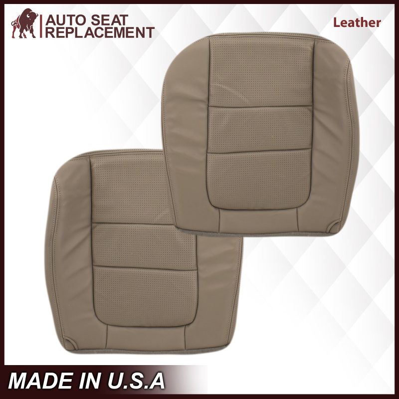 2001 Ford F250 F350 Lariat Perforated Seat Cover in Tan: Choose Leather or Vinyl- 2000 2001 2002 2003 2004 2005 2006- Leather- Vinyl- Seat Cover Replacement- Auto Seat Replacement