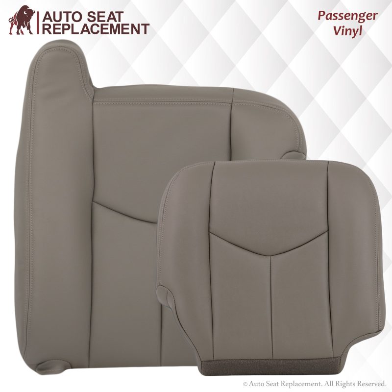 2003-2007 Chevy Silverado/Avalanche Seat Cover In Light Gray: Choose From Variation- 2000 2001 2002 2003 2004 2005 2006- Leather- Vinyl- Seat Cover Replacement- Auto Seat Replacement