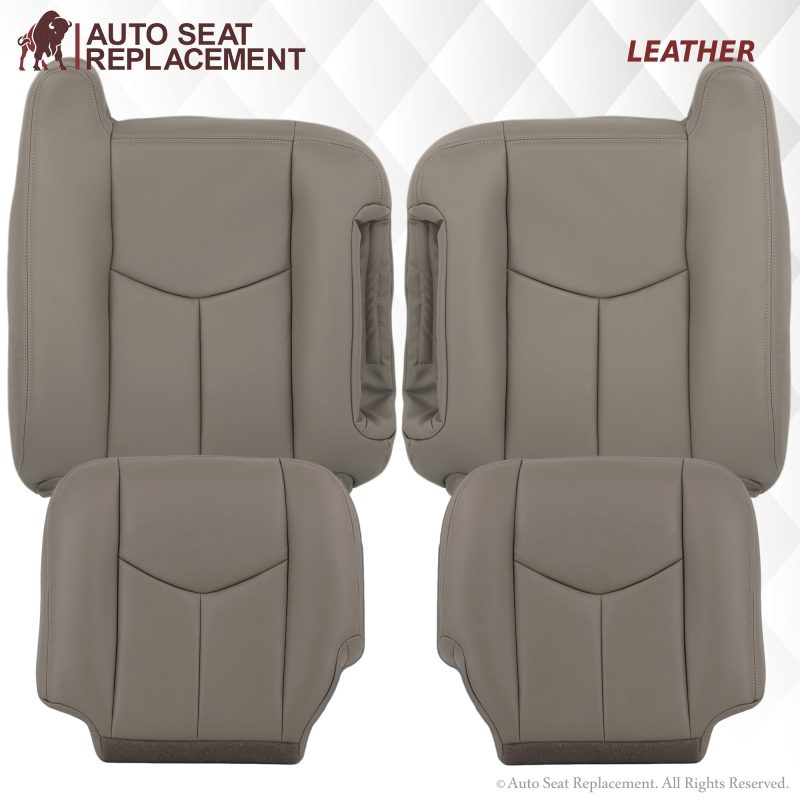 2003-2007 Chevy Silverado/Avalanche Seat Cover In Light Gray: Choose From Variation- 2000 2001 2002 2003 2004 2005 2006- Leather- Vinyl- Seat Cover Replacement- Auto Seat Replacement