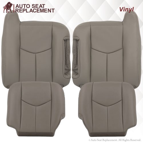 2003-2007 Chevy Silverado/Avalanche Seat Cover In Light Gray: Choose From Variation- 2000 2001 2002 2003 2004 2005 2006- Leather- Vinyl- Seat Cover Replacement- Auto Seat Replacement