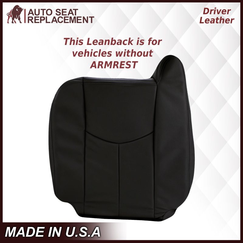 2003-2007 Chevy Silverado/Avalanche & GMC Sierra work Truck Seat Cover in Dark Gray 40/20/40 (Leanback Without Armrest): Choose Leather or Vinyl- 2000 2001 2002 2003 2004 2005 2006- Leather- Vinyl- Seat Cover Replacement- Auto Seat Replacement