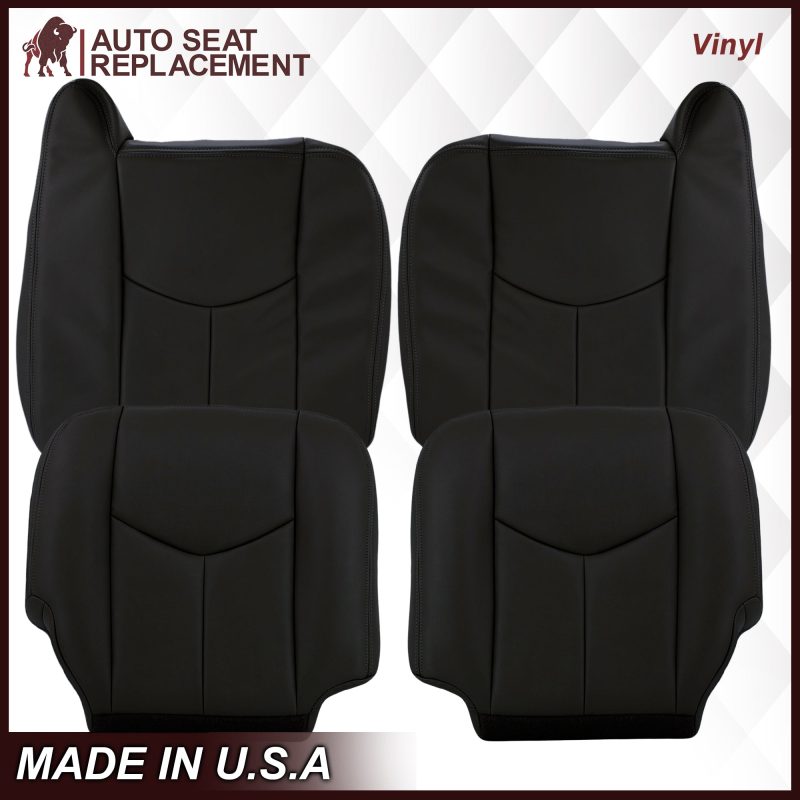 2003-2007 Chevy Silverado/Avalanche & GMC Sierra work Truck Seat Cover in Dark Gray 40/20/40 (Leanback Without Armrest): Choose Leather or Vinyl- 2000 2001 2002 2003 2004 2005 2006- Leather- Vinyl- Seat Cover Replacement- Auto Seat Replacement