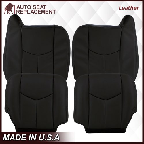 2003-2007 Chevy Silverado/Avalanche & GMC Sierra work Truck Seat Cover in Dark Gray 40/20/40 (Leanback Without Armrest): Choose Leather or Vinyl- 2000 2001 2002 2003 2004 2005 2006- Leather- Vinyl- Seat Cover Replacement- Auto Seat Replacement