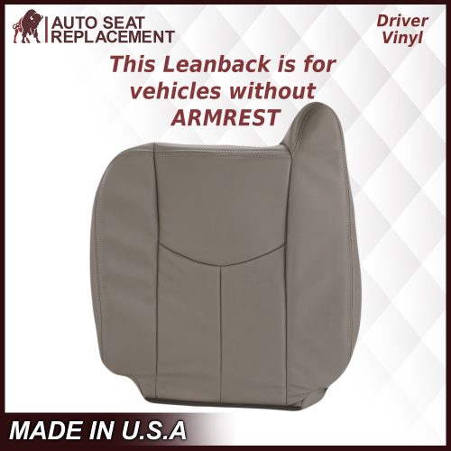 2003-2007 Chevy Silverado/Avalanche & GMC Sierra Work Truck Seat Cover in Gray 40/20/40 (Leanback Without Armrest): Choose Leather or Vinyl- 2000 2001 2002 2003 2004 2005 2006- Leather- Vinyl- Seat Cover Replacement- Auto Seat Replacement