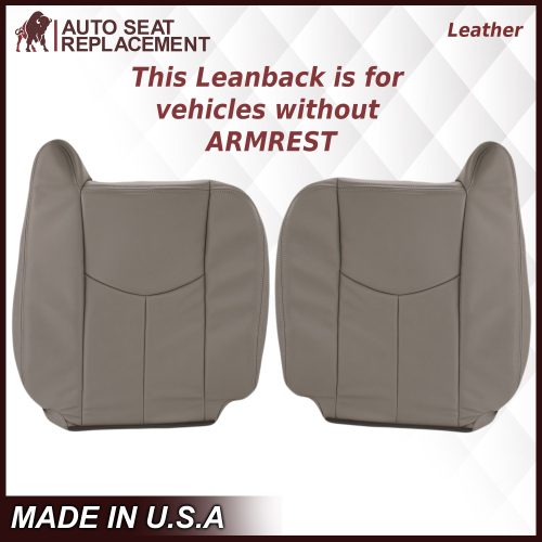 2003-2007 Chevy Silverado/Avalanche & GMC Sierra Work Truck Seat Cover in Gray 40/20/40 (Leanback Without Armrest): Choose Leather or Vinyl- 2000 2001 2002 2003 2004 2005 2006- Leather- Vinyl- Seat Cover Replacement- Auto Seat Replacement