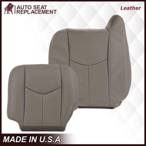 2003-2007 Chevy Silverado/Avalanche & GMC Sierra Work Truck Seat Cover in Gray 40/20/40 (Leanback Without Armrest): Choose Leather or Vinyl- 2000 2001 2002 2003 2004 2005 2006- Leather- Vinyl- Seat Cover Replacement- Auto Seat Replacement