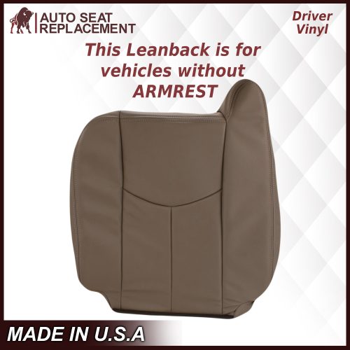 2003-2007 Chevy Silverado/Avalanche & GMC Sierra Work Truck Seat Cover in Tan 40/20/40 (Leanback Without Armrest): Choose Leather or Vinyl- 2000 2001 2002 2003 2004 2005 2006- Leather- Vinyl- Seat Cover Replacement- Auto Seat Replacement